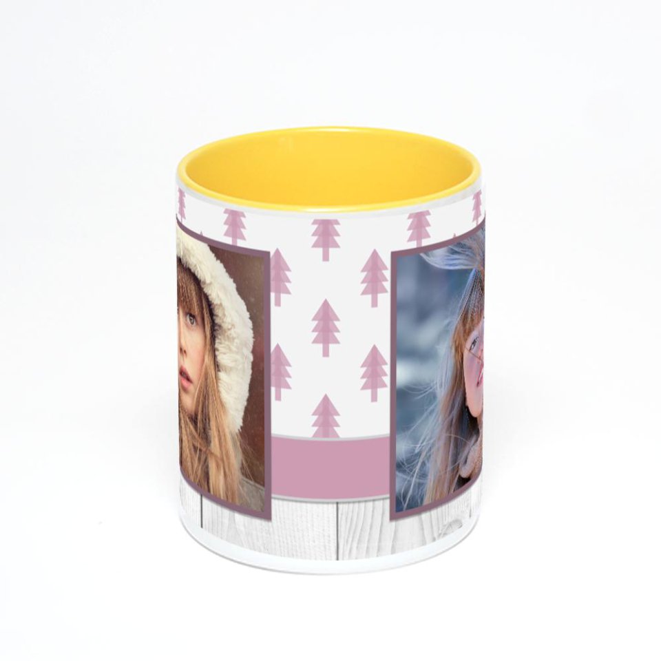 Желтая кружка с фотопечатью
