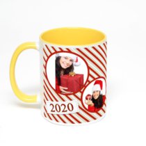 Желтая кружка с фотопечатью