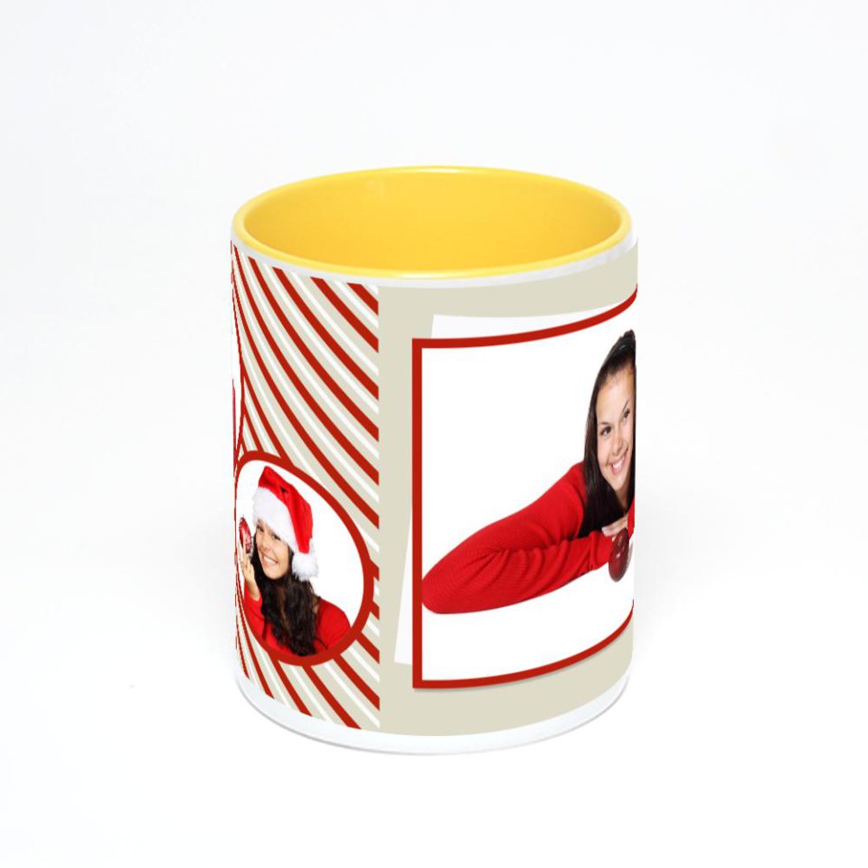 Желтая кружка с фотопечатью