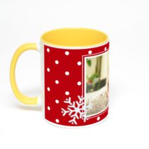 Желтая кружка с фотопечатью