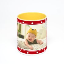 Желтая кружка с фотопечатью