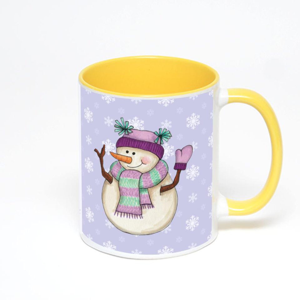 Желтая кружка с фотопечатью