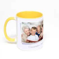 Желтая кружка с фотопечатью