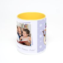 Желтая кружка с фотопечатью