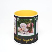 Желтая кружка с фотопечатью