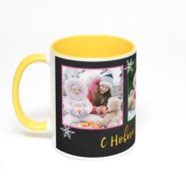 Желтая кружка с фотопечатью