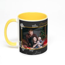 Желтая кружка с фотопечатью