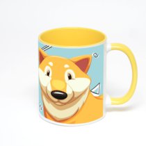 Желтая кружка с фотопечатью