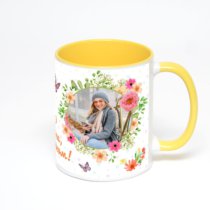 Желтая кружка с фотопечатью