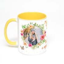 Желтая кружка с фотопечатью