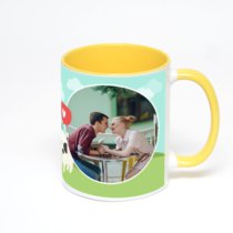 Желтая кружка с фотопечатью