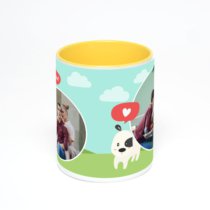 Желтая кружка с фотопечатью