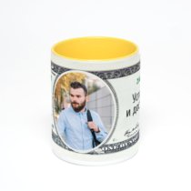 Желтая кружка с фотопечатью