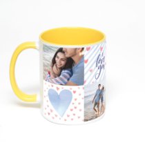 Желтая кружка с фотопечатью