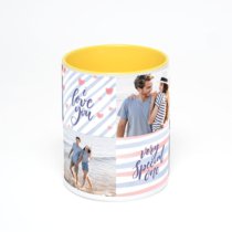 Желтая кружка с фотопечатью