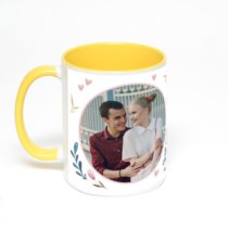 Желтая кружка с фотопечатью