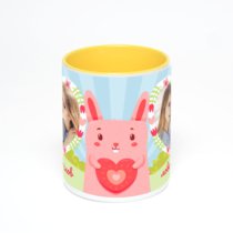 Желтая кружка с фотопечатью