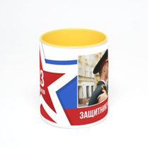 Желтая кружка с фотопечатью