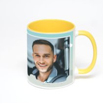 Желтая кружка с фотопечатью