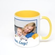 Желтая кружка с фотопечатью