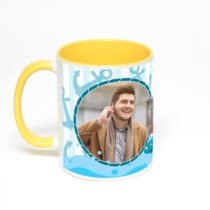 Желтая кружка с фотопечатью