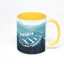 Желтая кружка с фотопечатью