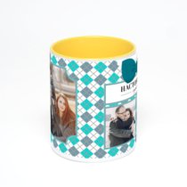 Желтая кружка с фотопечатью
