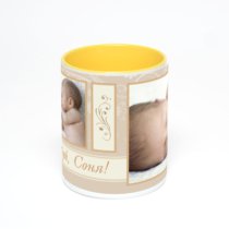 Желтая кружка с фотопечатью