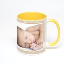 Желтая кружка с фотопечатью