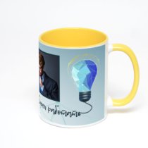 Желтая кружка с фотопечатью