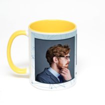 Желтая кружка с фотопечатью