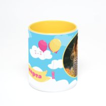 Желтая кружка с фотопечатью