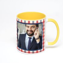 Желтая кружка с фотопечатью