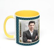 Желтая кружка с фотопечатью