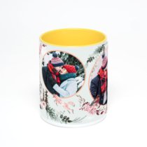 Желтая кружка с фотопечатью