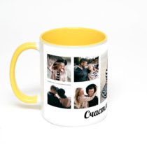 Желтая кружка с фотопечатью