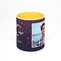 Желтая кружка с фотопечатью