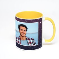 Желтая кружка с фотопечатью