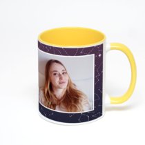 Желтая кружка с фотопечатью