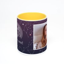 Желтая кружка с фотопечатью