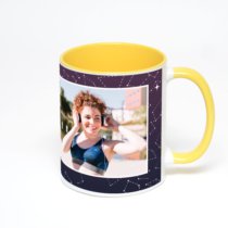 Желтая кружка с фотопечатью