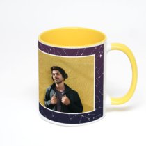 Желтая кружка с фотопечатью