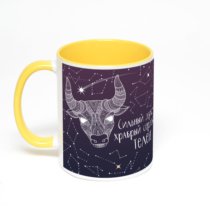 Желтая кружка с фотопечатью