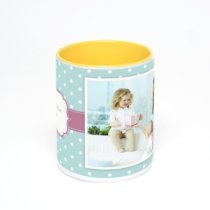 Желтая кружка с фотопечатью