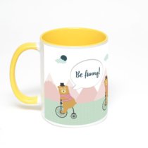 Желтая кружка с фотопечатью