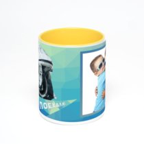 Желтая кружка с фотопечатью