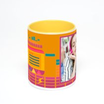 Желтая кружка с фотопечатью