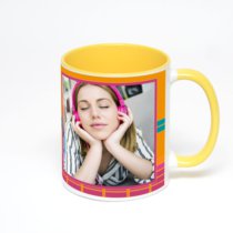 Желтая кружка с фотопечатью
