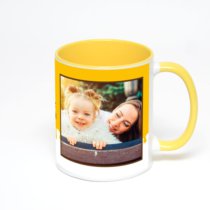 Желтая кружка с фотопечатью