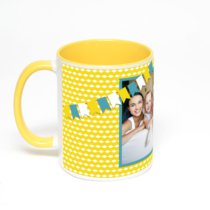 Желтая кружка с фотопечатью